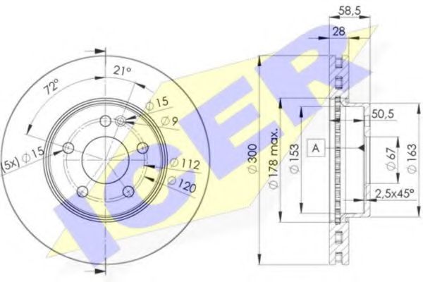 Тормозной диск ICER 78BD0415-2