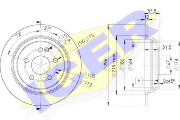 Тормозной диск ICER 78BD0416-2