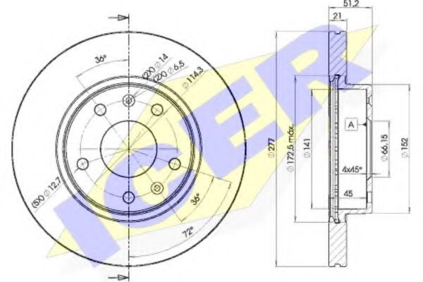 Тормозной диск ICER 78BD1010-2