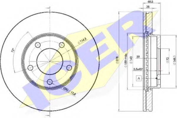 Тормозной диск ICER 78BD3272-2