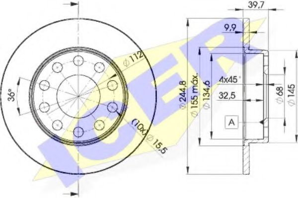 Тормозной диск ICER 78BD3637-2