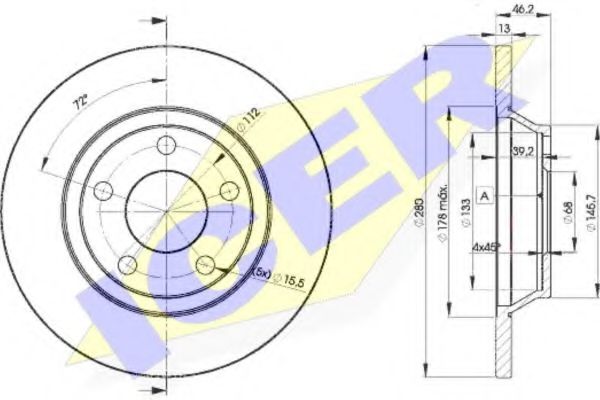 Тормозной диск ICER 78BD4064-2