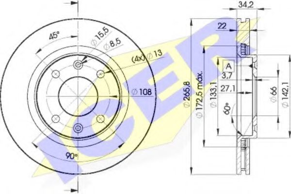 Тормозной диск ICER 78BD4750-2