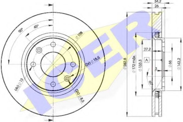 Тормозной диск ICER 78BD4752-2