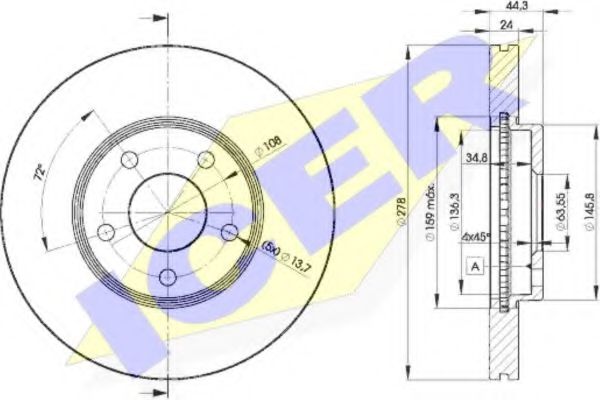 Тормозной диск ICER 78BD5980-2