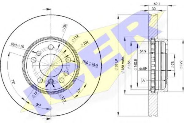 Тормозной диск ICER 78BD6045-2