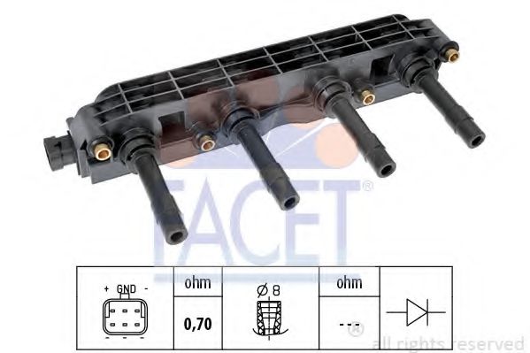 Катушка зажигания FACET 9.6299