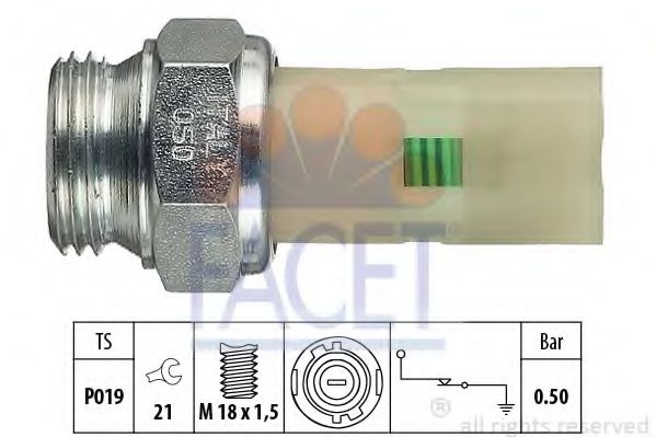 Датчик давления масла FACET 7.0075
