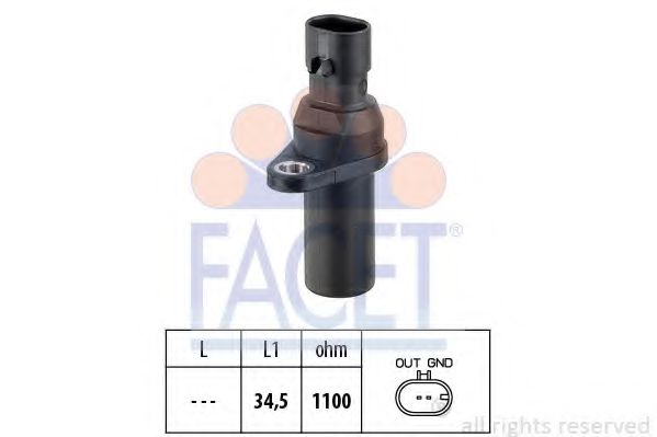 Датчик импульсов; Датчик импульсов, маховик FACET 9.0378