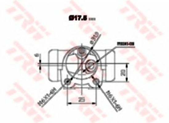 Рабочий тормозной цилиндр TRW BWC151 Рабочий тормозной цилиндр TRW BWC151