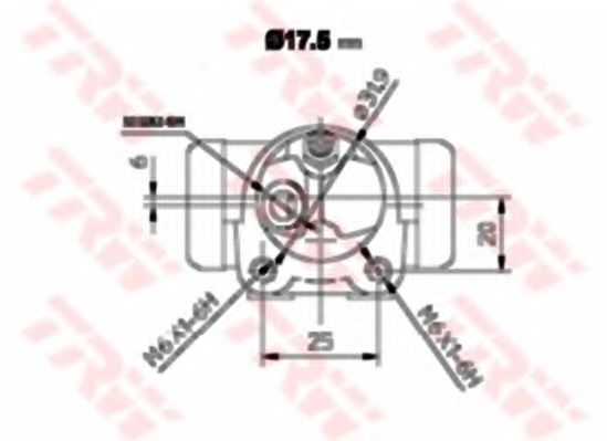 Рабочий тормозной цилиндр TRW BWC152 Рабочий тормозной цилиндр TRW BWC152