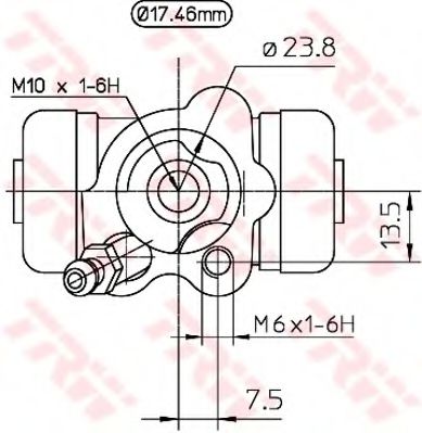 Рабочий тормозной цилиндр TRW BWC249 Рабочий тормозной цилиндр TRW BWC249