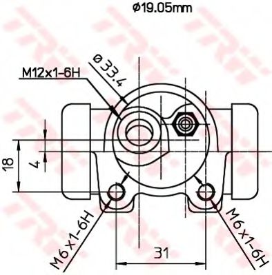 Рабочий тормозной цилиндр TRW BWD115 Рабочий тормозной цилиндр TRW BWD115