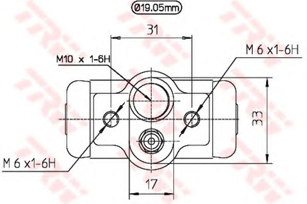 Рабочий тормозной цилиндр TRW BWD229 Рабочий тормозной цилиндр TRW BWD229