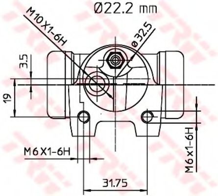 Рабочий тормозной цилиндр TRW BWH135 Рабочий тормозной цилиндр TRW BWH135