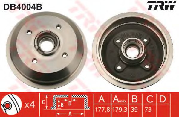 Тормозной барабан TRW DB4004B
