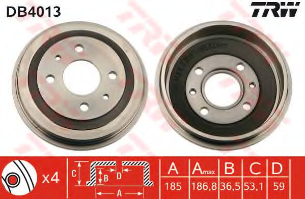 Тормозной барабан TRW DB4013