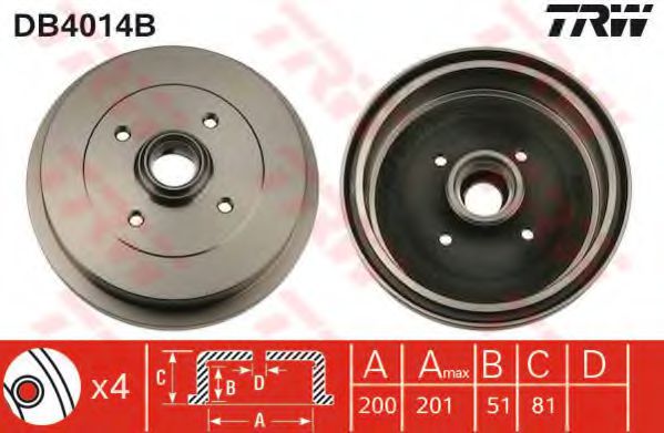 Тормозной барабан TRW DB4014B