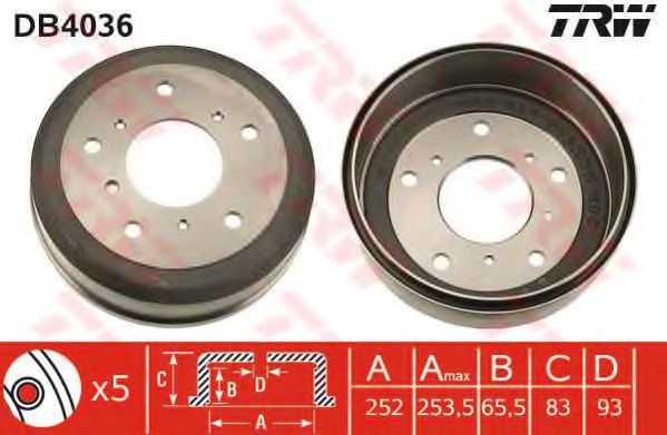 Тормозной барабан TRW DB4036