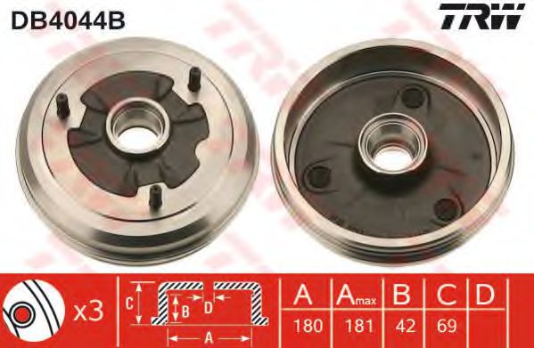 Тормозной барабан TRW DB4044B