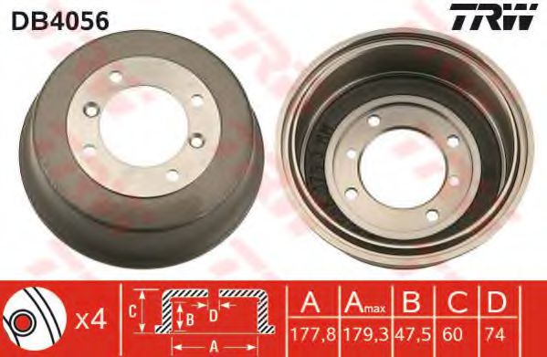 Тормозной барабан TRW DB4056