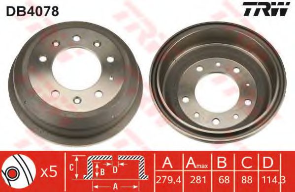 Тормозной барабан TRW DB4078