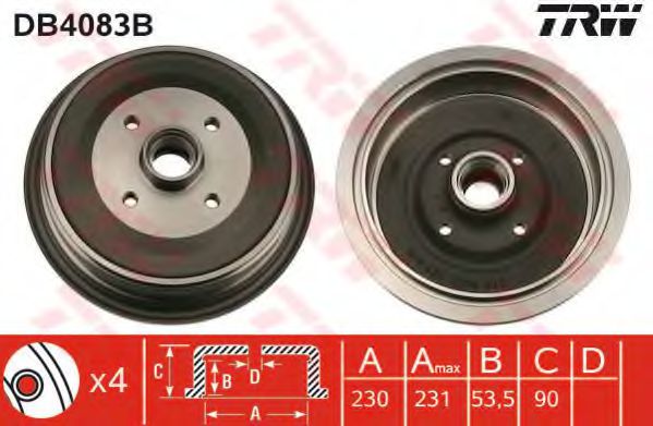 Тормозной барабан TRW DB4083B