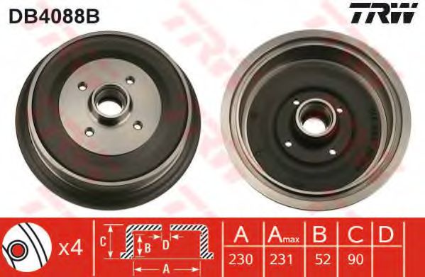 Тормозной барабан TRW DB4088B