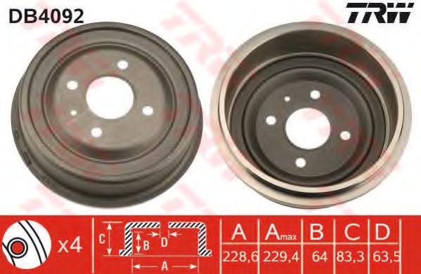 Тормозной барабан TRW DB4092