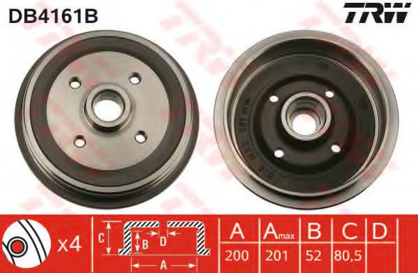 Тормозной барабан TRW DB4161B