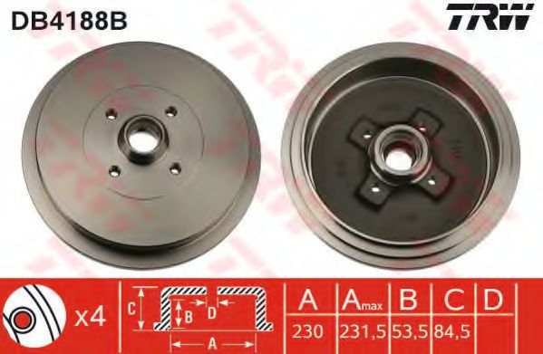Тормозной барабан TRW DB4188B