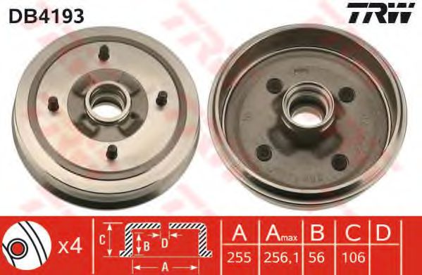Тормозной барабан TRW DB4193