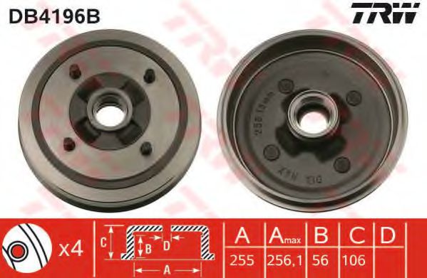 Тормозной барабан TRW DB4196B