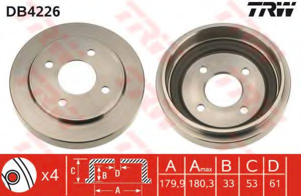 Тормозной барабан TRW DB4226