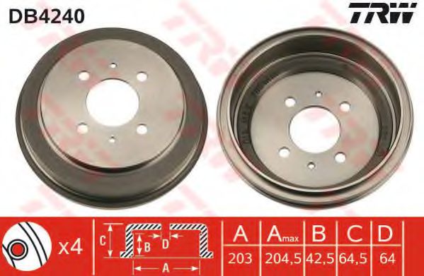 Тормозной барабан TRW DB4240