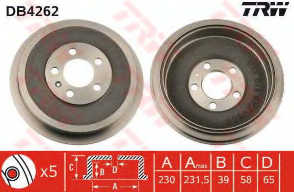 Тормозной барабан TRW DB4262