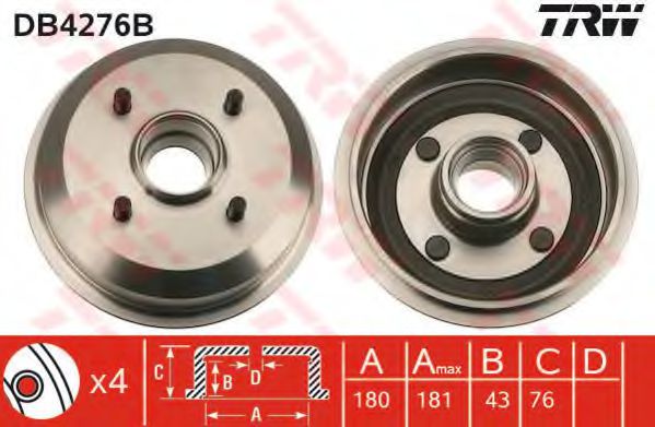 Тормозной барабан TRW DB4276B