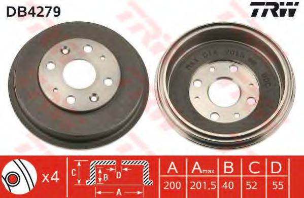 Тормозной барабан TRW DB4279