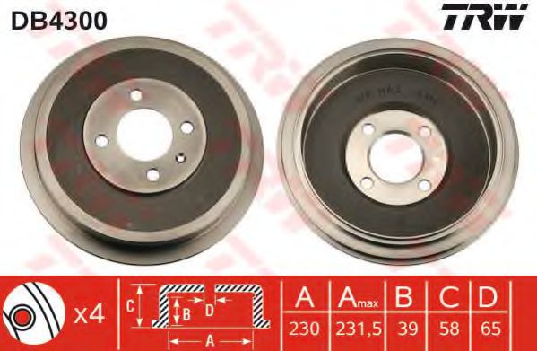 Тормозной барабан TRW DB4300