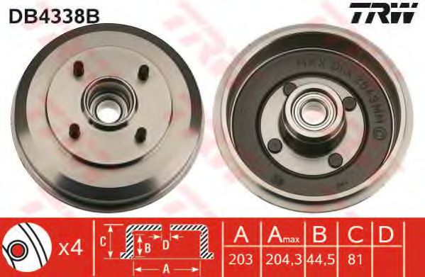 Тормозной барабан TRW DB4338B