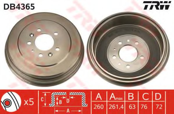 Тормозной барабан MAZDA LA0126251 Тормозной барабан MAZDA LA0126251