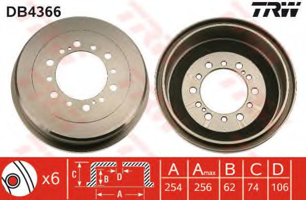 Тормозной барабан TRW DB4366