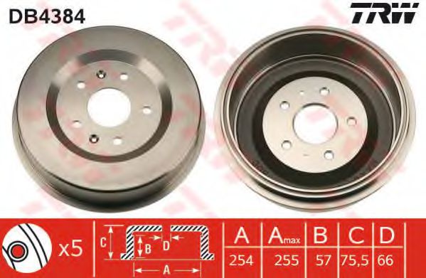 Тормозной барабан TRW DB4384