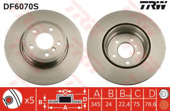Тормозной диск TRW DF6070S