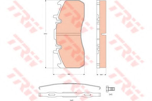 Тормозные колодки TRW GDB5102 Тормозные колодки TRW GDB5102
