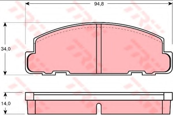 Тормозные колодки trw GDB888