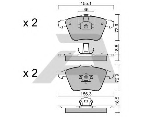 Тормозные колодки AISIN BPFO-1010