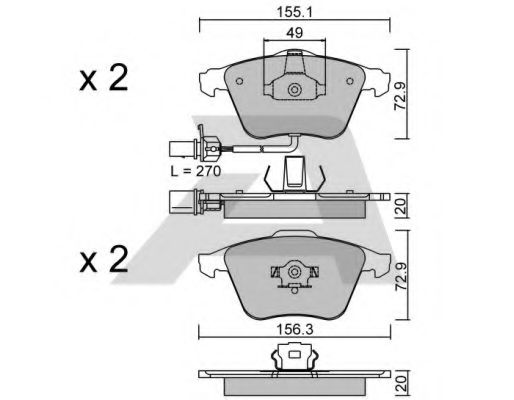 Тормозные колодки AISIN BPVW-1015