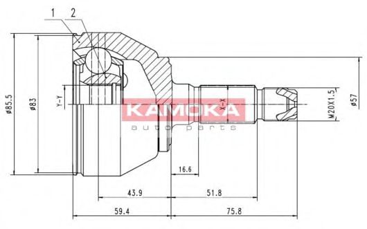 ШРУС с пыльником KAMOKA 6180