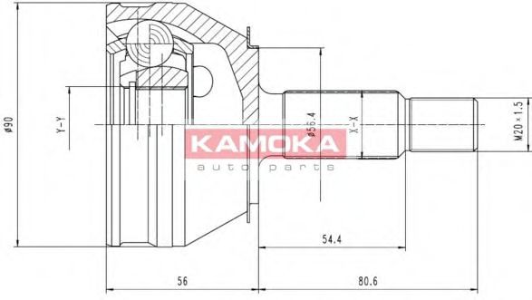 ШРУС с пыльником KAMOKA 6190